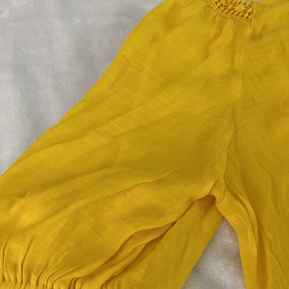 A.U.W. dandelion yellow boho sheer lace blouse - Picture 14 of 17